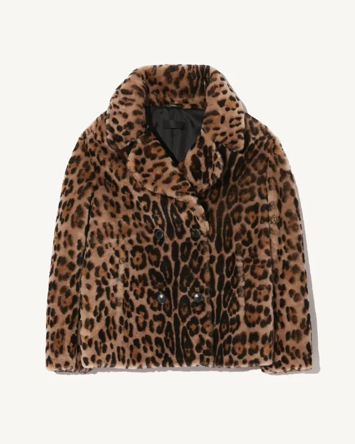 Women Coats and Outerwear Nili Lotan CLEOPHEE SHEARLING COAT Leopard Print