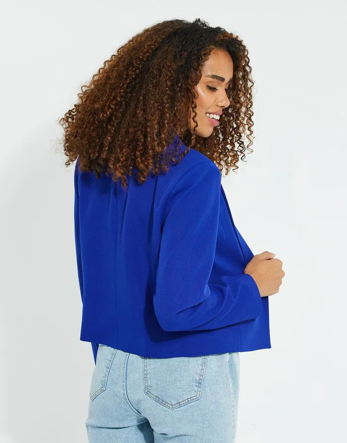 Women Cobalt Blue Cropped Blazer Blue Threadbare Blazers Women Cobalt Blue Cropped Blazer Blue Threadbare Blazers