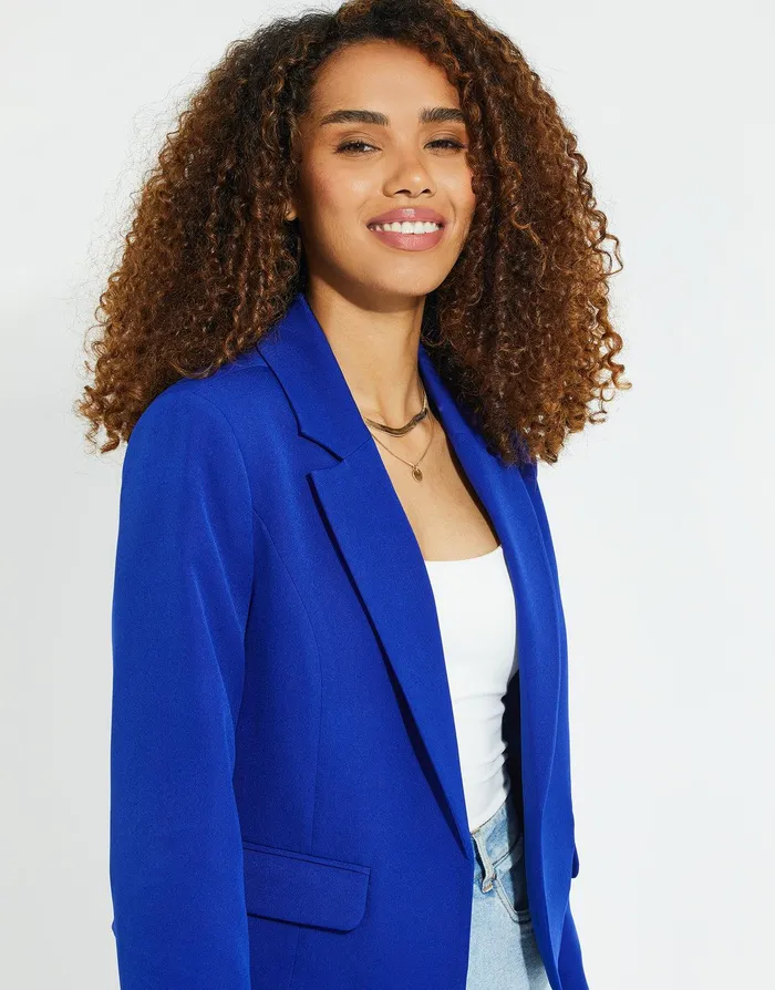 Women Cobalt Blue Cropped Blazer Blue Threadbare Blazers Women Cobalt Blue Cropped Blazer Blue Threadbare Blazers