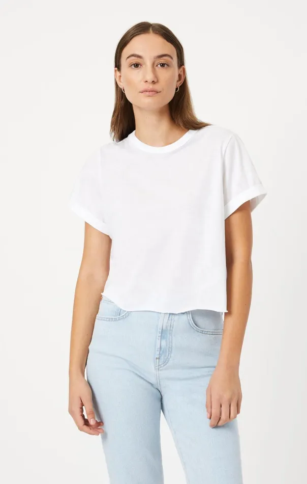 Women Cropped TShirt In White Mavi Jeans Tops and TShirts