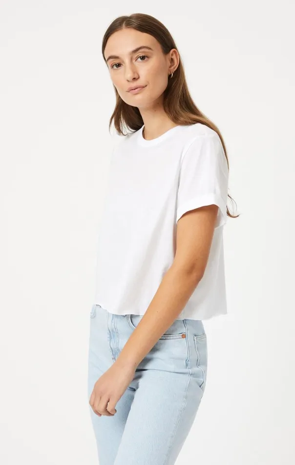 Women Cropped TShirt In White Mavi Jeans Tops and TShirts Women Cropped TShirt In White Mavi Jeans Tops and TShirts