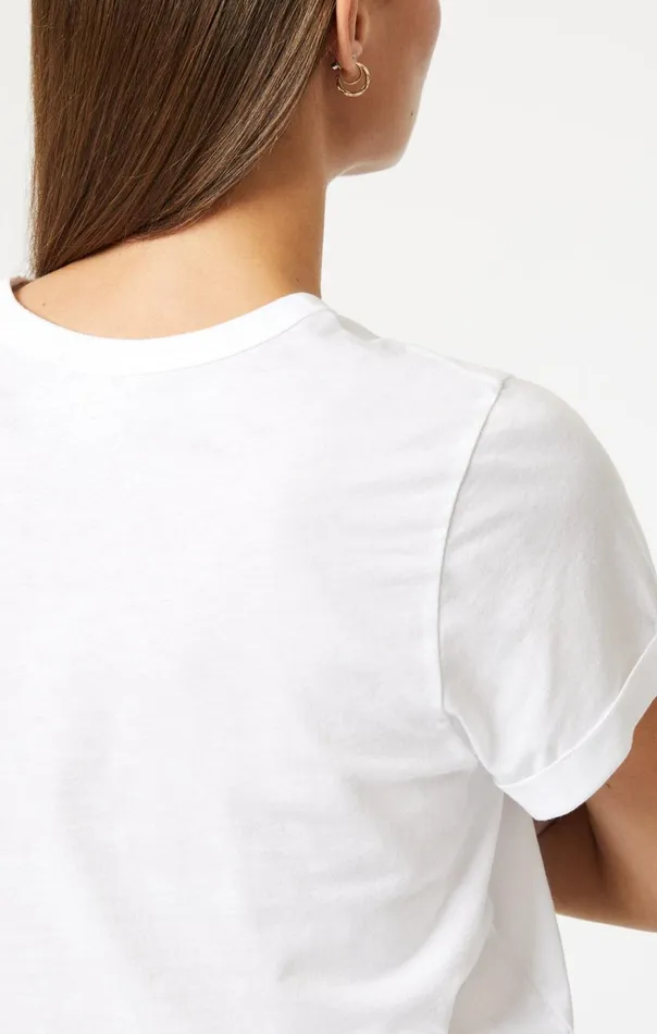 Women Cropped TShirt In White Mavi Jeans Tops and TShirts Women Cropped TShirt In White Mavi Jeans Tops and TShirts