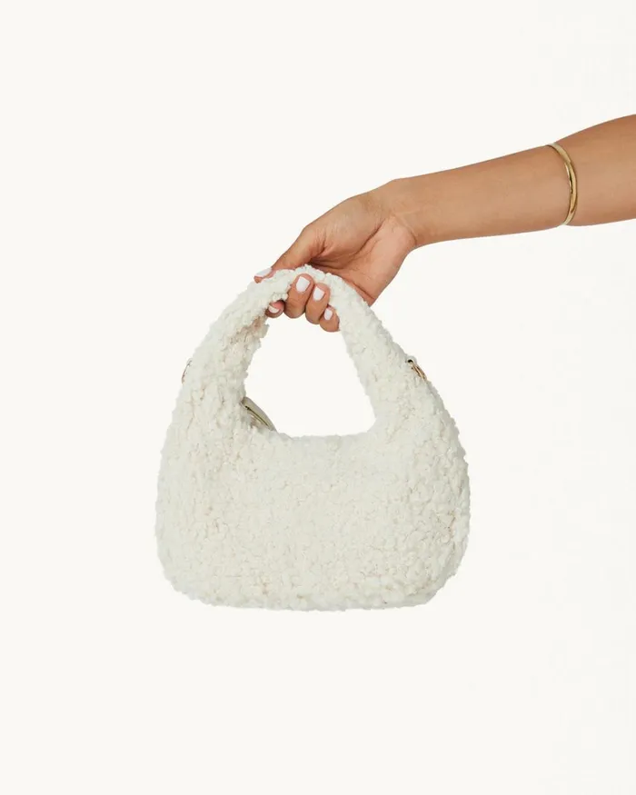 Women Cross Body Bags Billini MAGDA HANDLE BAG 8211 BONE SHEARLING