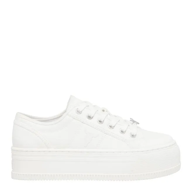 Women Dealbreaker White Canvas Sneakers Windsor Smith Platform Sneakers