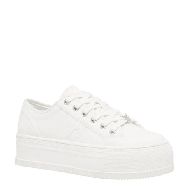 Women Dealbreaker White Canvas Sneakers Windsor Smith Platform Sneakers