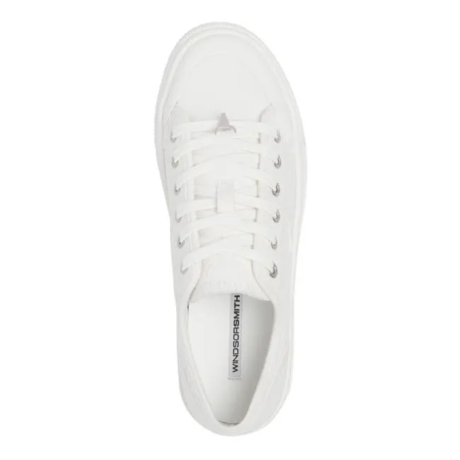Women Dealbreaker White Canvas Sneakers Windsor Smith Platform Sneakers