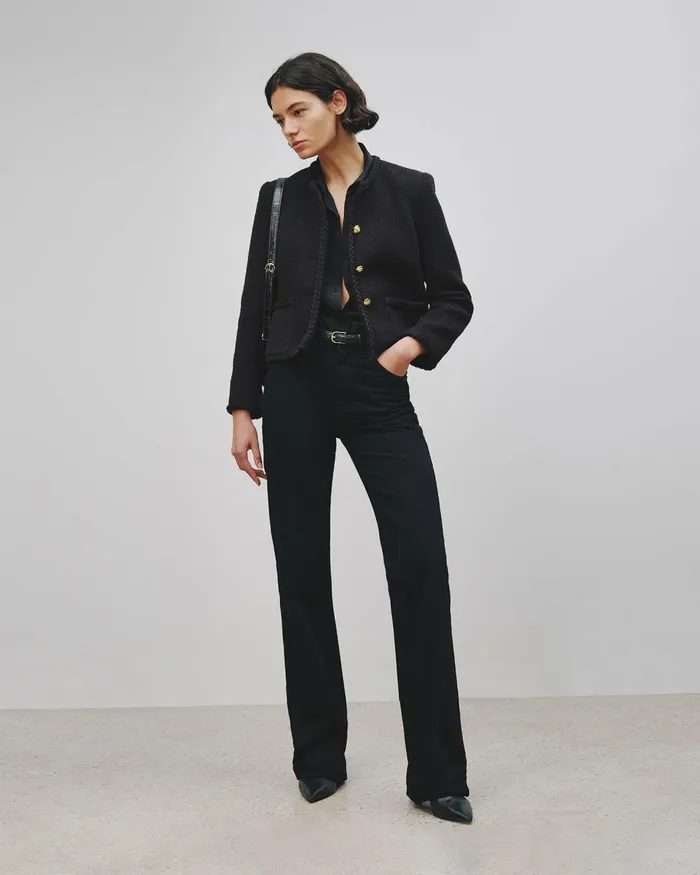Women Denim Nili Lotan JOAN JEAN Distressed Black