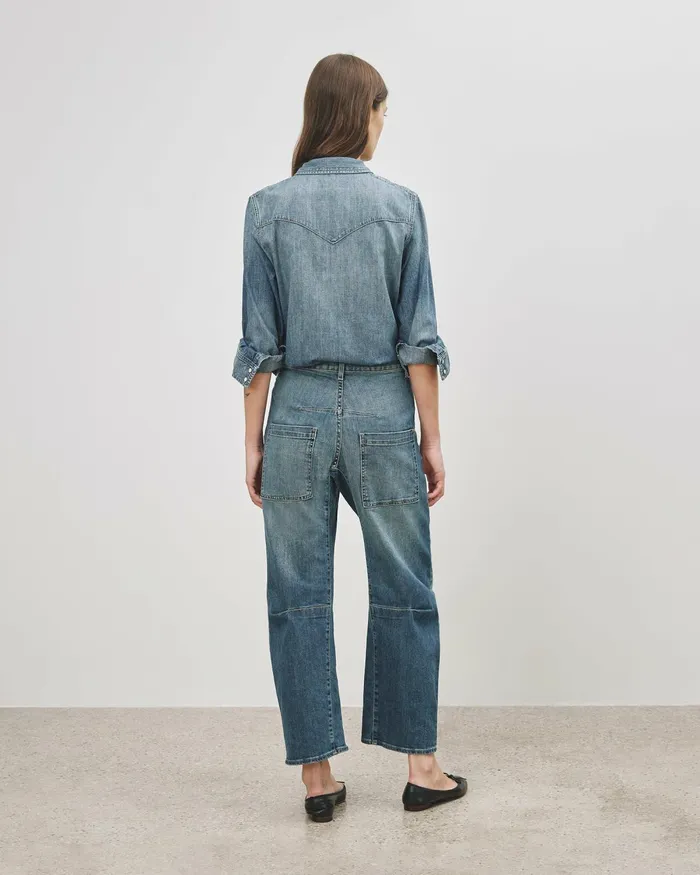 Women Denim Nili Lotan TRAVIS SHIRT Classic Wash