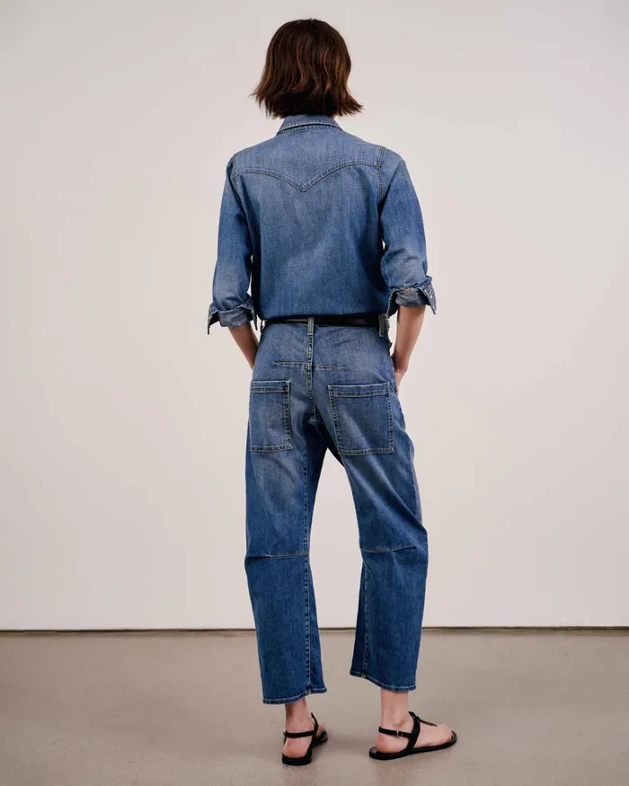 Women Denim Nili Lotan TRAVIS SHIRT Classic Wash