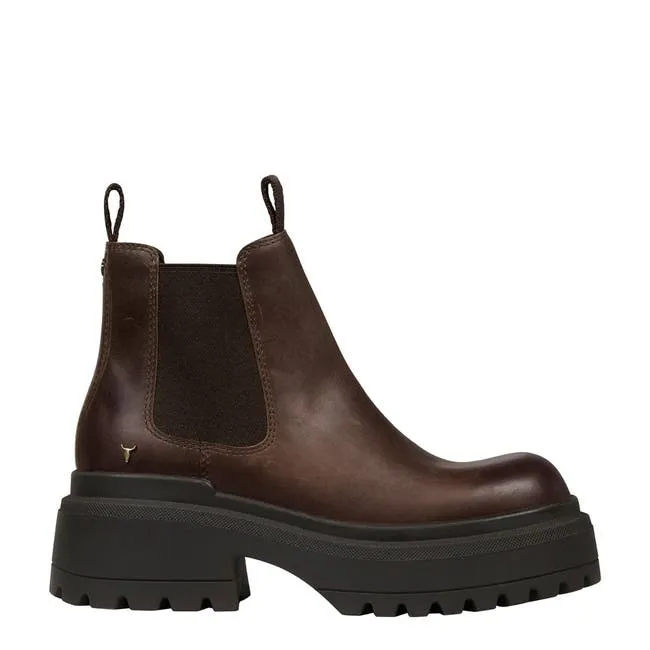 Women Dopamine Dark Brown Boots Windsor Smith Platforms