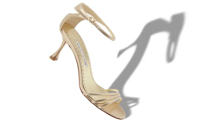 Women Dress Shoes Manolo Blahnik CARACOL Gold Nappa Leather Strappy Sandals Women Dress Shoes Manolo Blahnik CARACOL Gold Nappa Leather Strappy Sandals