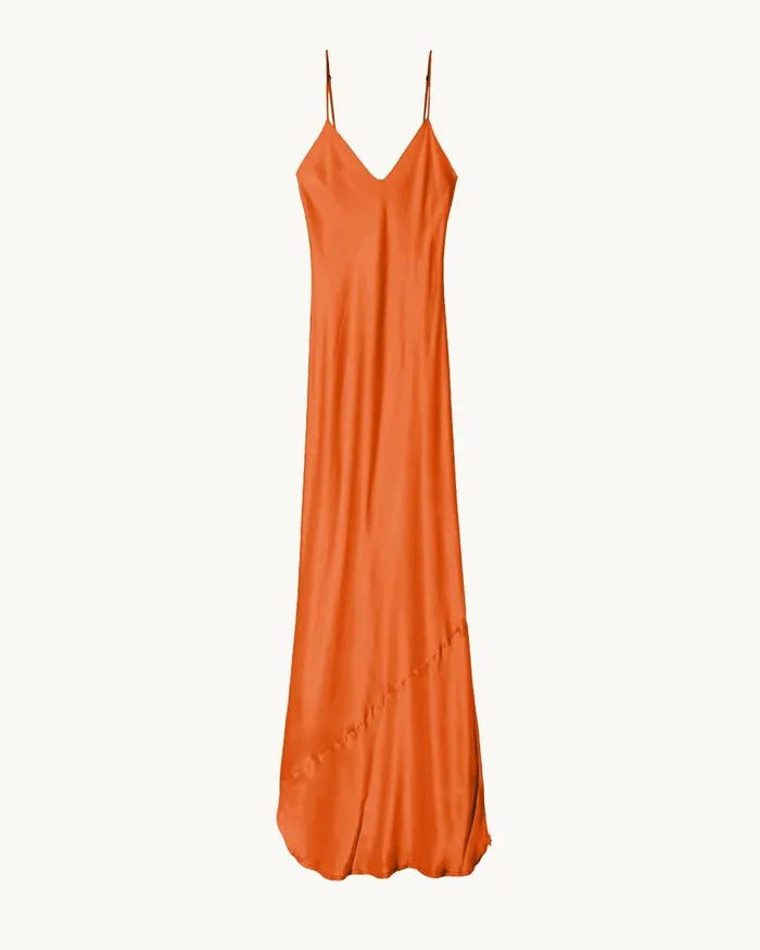 Women Dresses and Skirts Nili Lotan CAMI SILK GOWN Dark Brown