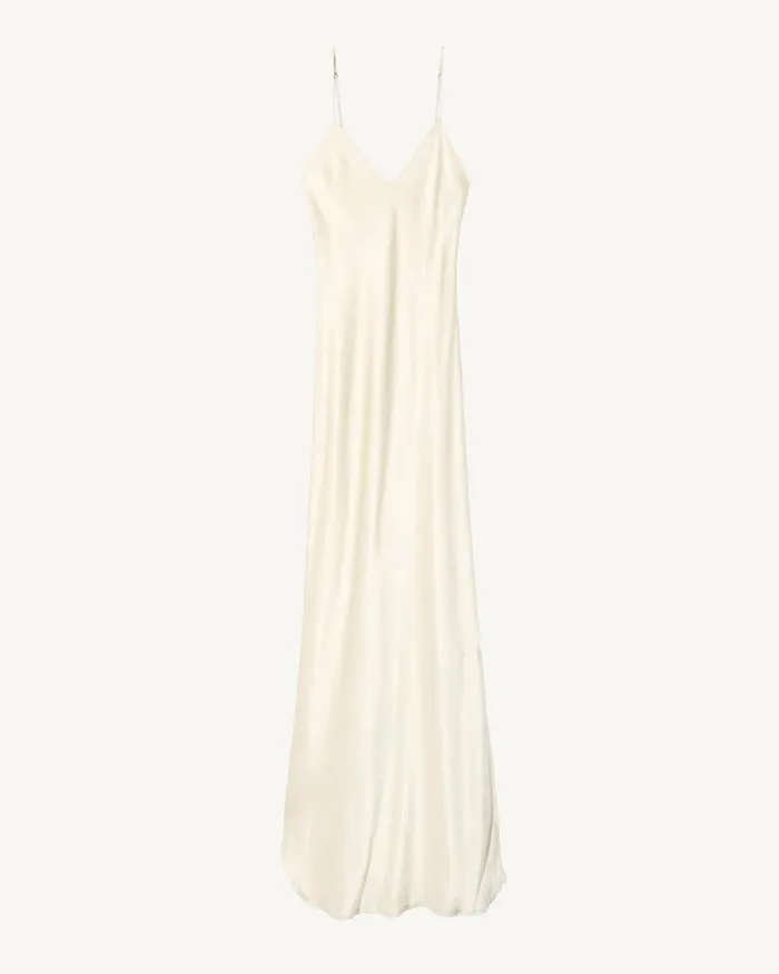 Women Dresses and Skirts Nili Lotan CAMI SILK GOWN Dark Brown