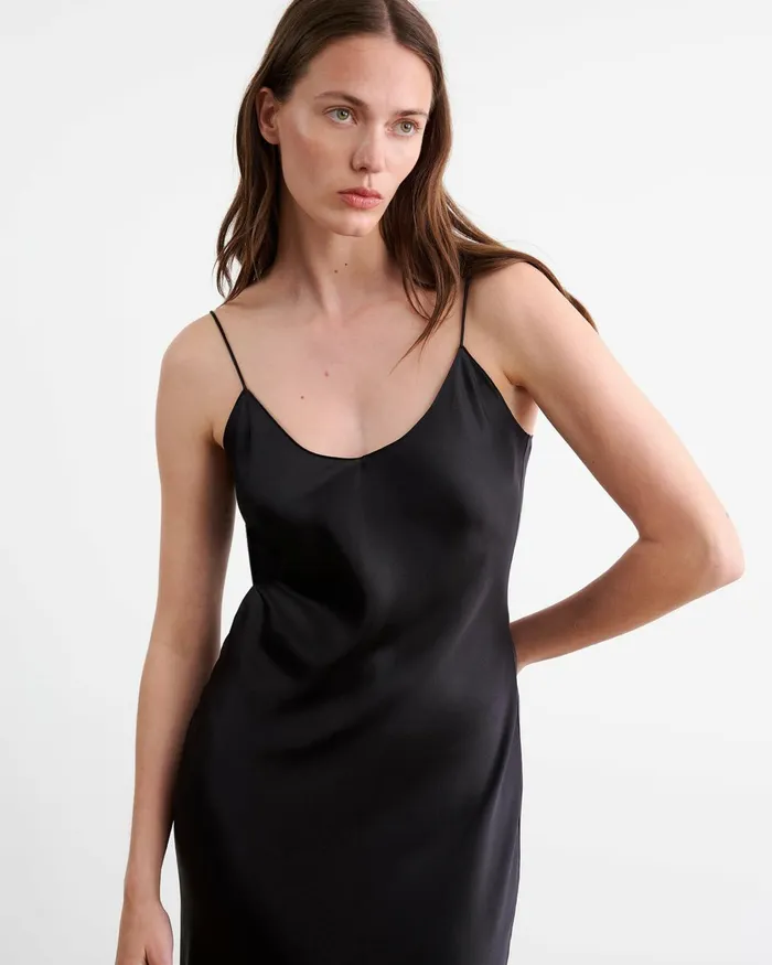 Women Dresses and Skirts Nili Lotan CAMI SILK GOWN Dark Brown