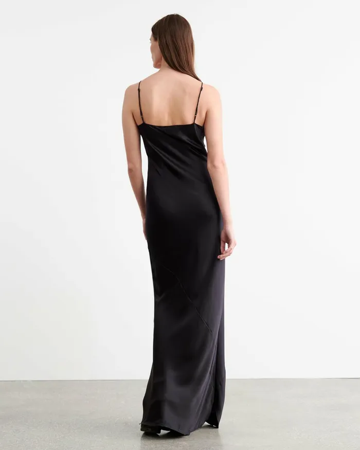 Women Dresses and Skirts Nili Lotan CAMI SILK GOWN Dark Brown