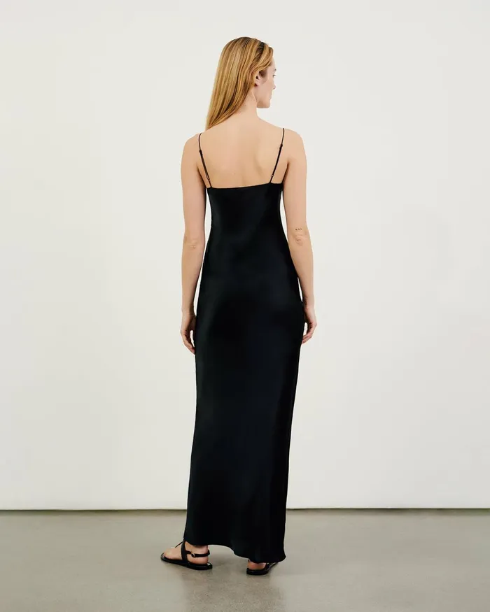 Women Dresses and Skirts Nili Lotan CAMI SILK GOWN Dark Brown