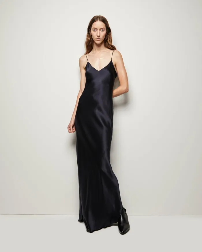 Women Dresses and Skirts Nili Lotan CAMI SILK GOWN Dark Brown