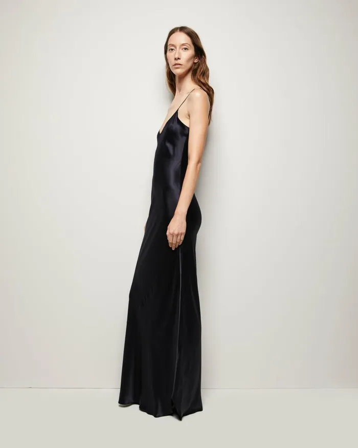 Women Dresses and Skirts Nili Lotan CAMI SILK GOWN Dark Brown