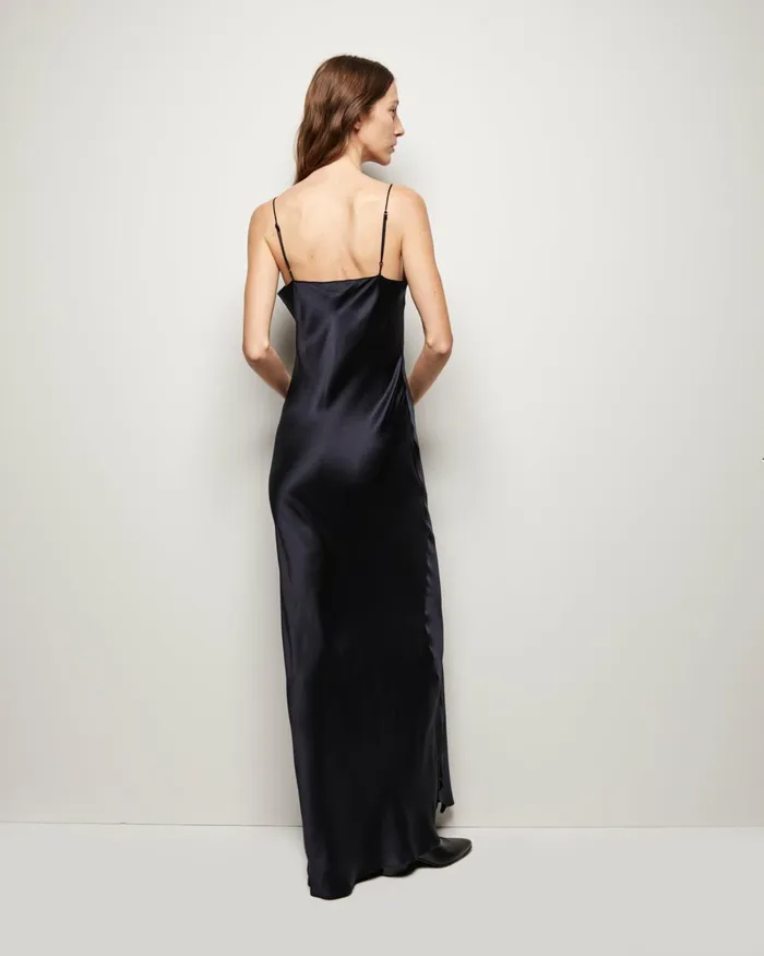 Women Dresses and Skirts Nili Lotan CAMI SILK GOWN Dark Brown