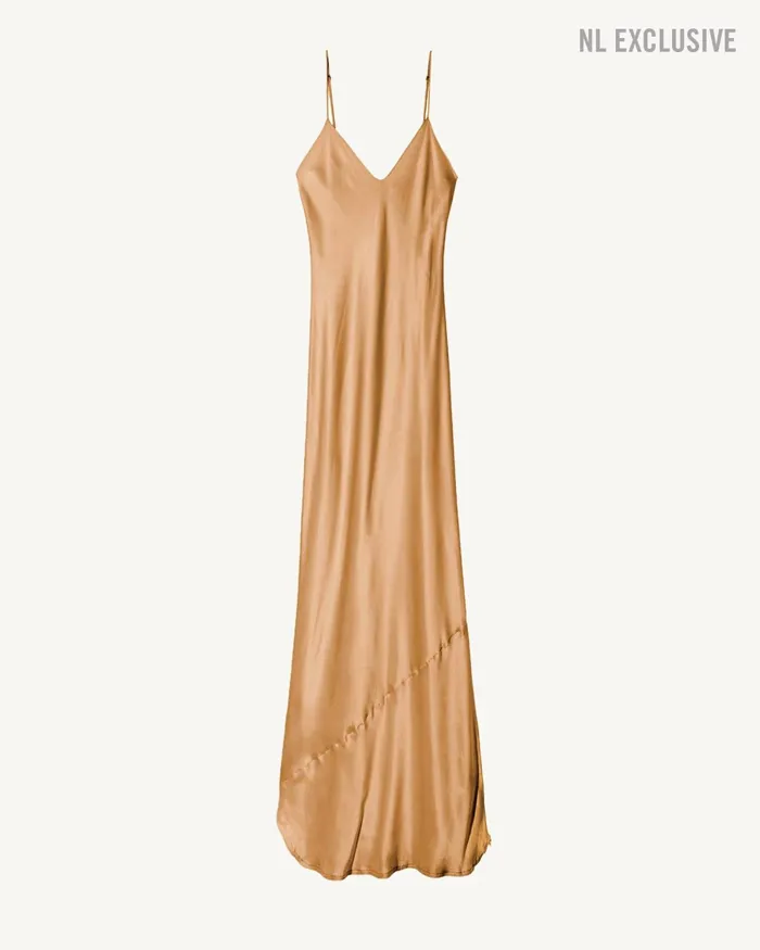 Women Dresses and Skirts Nili Lotan CAMI SILK GOWN Dark Brown