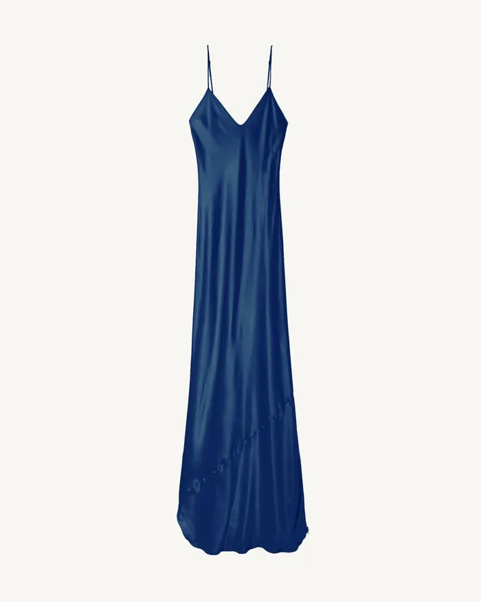 Women Dresses and Skirts Nili Lotan CAMI SILK GOWN Dark Brown