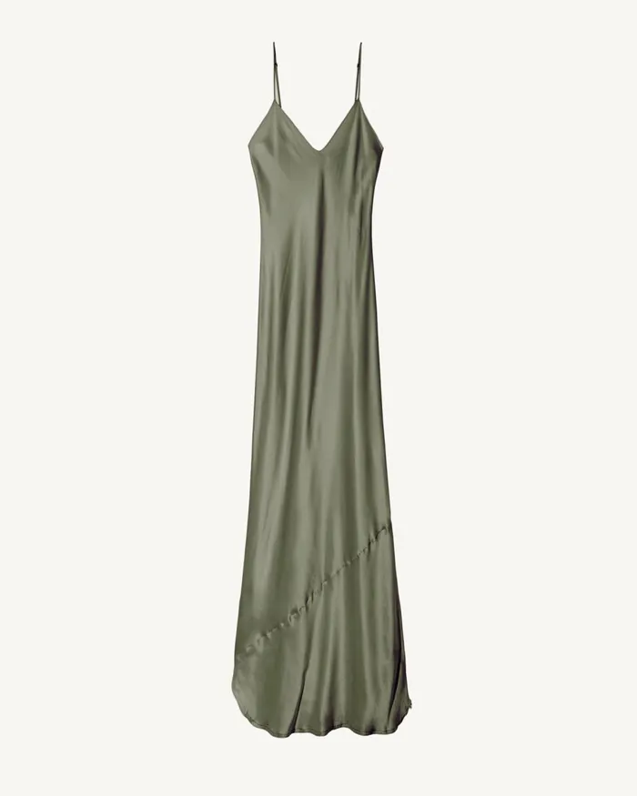 Women Dresses and Skirts Nili Lotan CAMI SILK GOWN Dark Brown