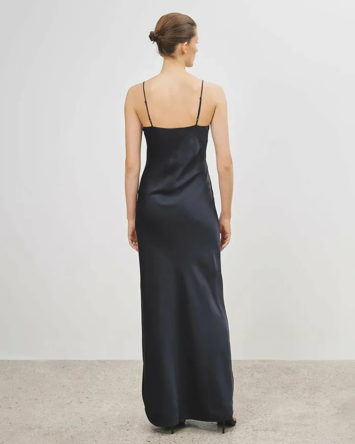 Women Dresses and Skirts Nili Lotan CAMI SILK GOWN Dark Brown