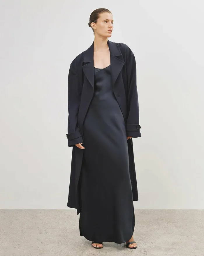 Women Dresses and Skirts Nili Lotan CAMI SILK GOWN Dark Brown