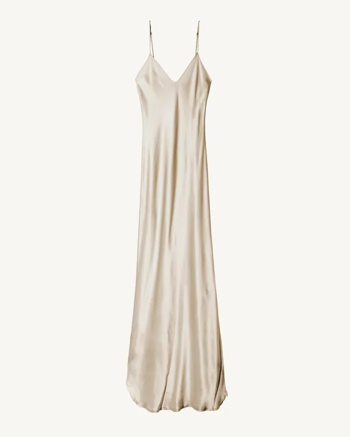 Women Dresses and Skirts Nili Lotan CAMI SILK GOWN Dark Brown