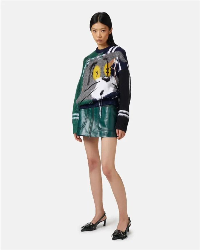 Women DRESSES AND SKIRTS Iceberg Leather Mini Skirt With Brogue Detail Women DRESSES AND SKIRTS Iceberg Leather Mini Skirt With Brogue Detail