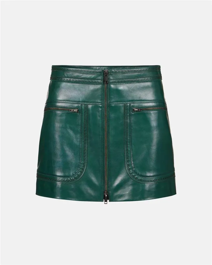 Women DRESSES AND SKIRTS Iceberg Leather Mini Skirt With Brogue Detail Women DRESSES AND SKIRTS Iceberg Leather Mini Skirt With Brogue Detail