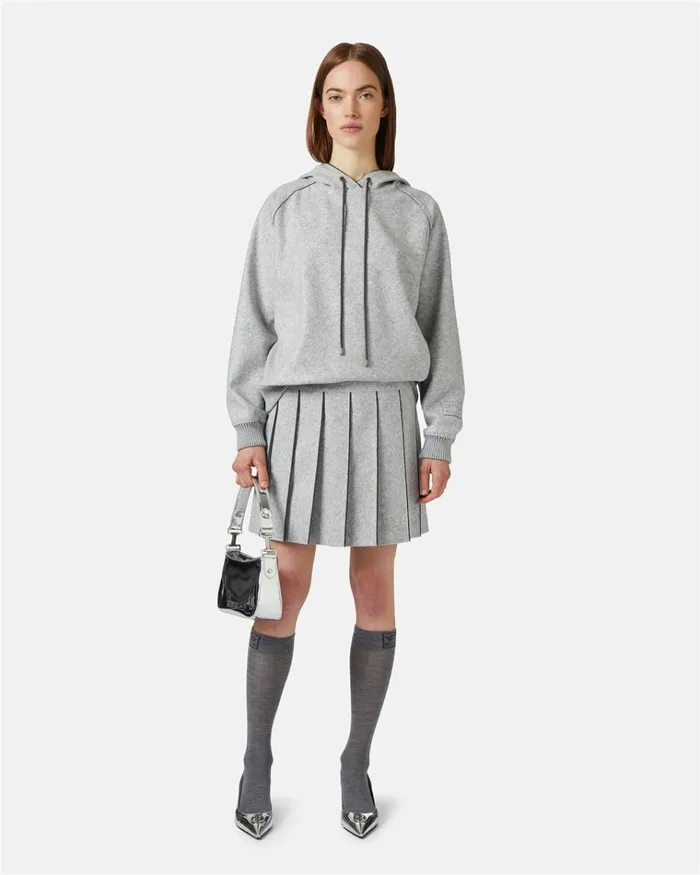 Women DRESSES AND SKIRTS Iceberg Pleated Skirt In Technical Melange Cloth Women DRESSES AND SKIRTS Iceberg Pleated Skirt In Technical Melange Cloth