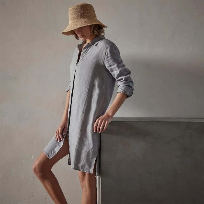 Women DressesJumpsuits James Perse Lightweight Linen Shirt Dress Breeze Pigment