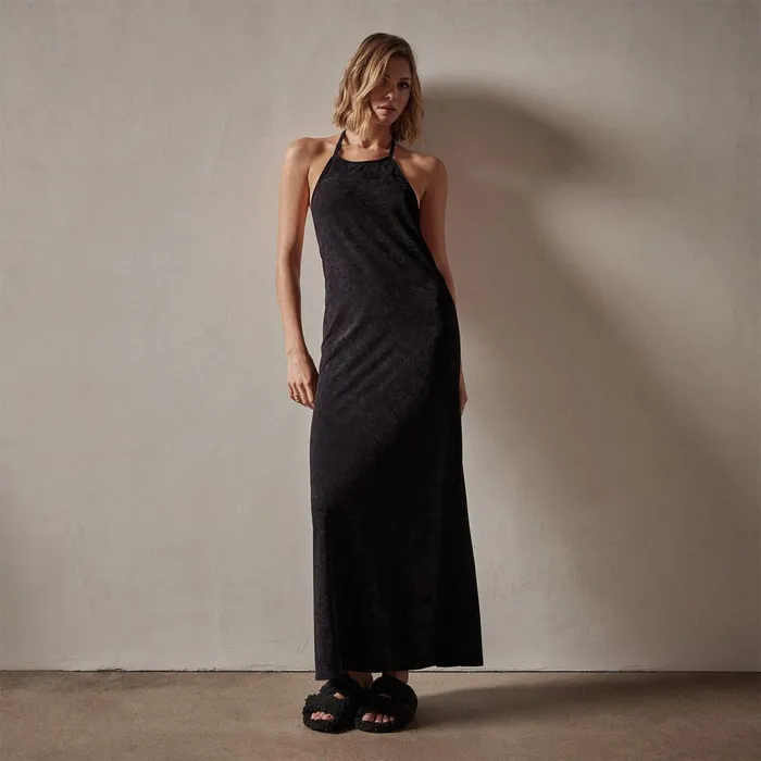 Women DressesJumpsuits James Perse Stretch Velvet Halter Dress Black
