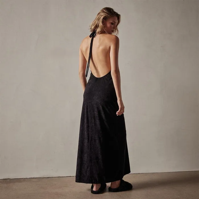 Women DressesJumpsuits James Perse Stretch Velvet Halter Dress Black