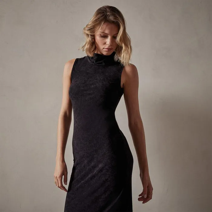 Women DressesJumpsuits James Perse Stretch Velvet Sleeveless Dress Black