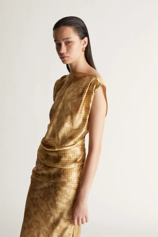 Women Dresses Lee Mathews Nichhia Drape Dress Honeycomb