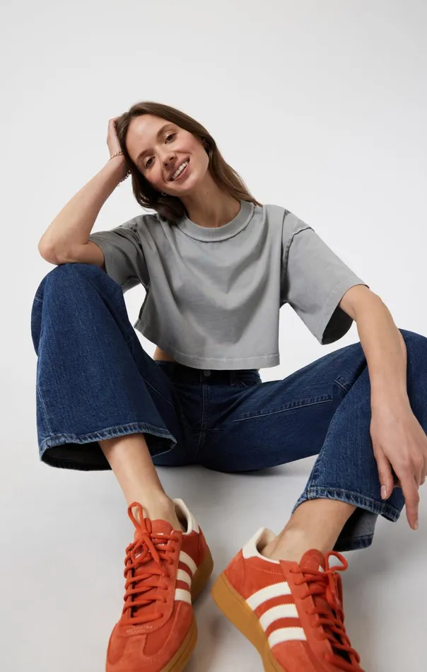 Women Drop Shoulder Cropped TShirt In Monument Mavi Jeans Tops and TShirts Women Drop Shoulder Cropped TShirt In Monument Mavi Jeans Tops and TShirts