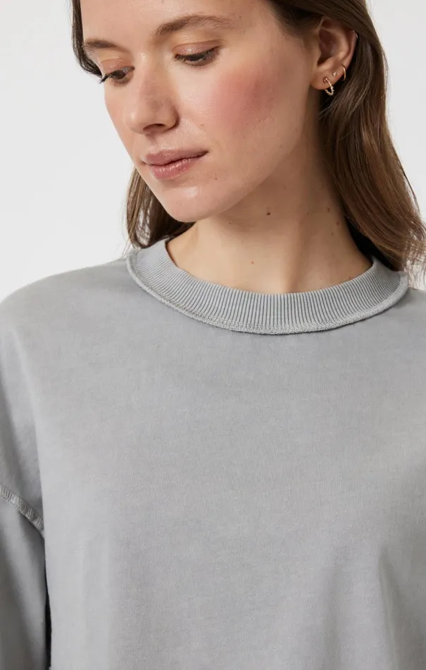 Women Drop Shoulder Cropped TShirt In Monument Mavi Jeans Tops and TShirts Women Drop Shoulder Cropped TShirt In Monument Mavi Jeans Tops and TShirts