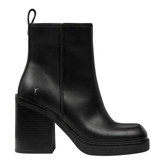 Women Dynamic Black Leather Boots Windsor Smith Platforms