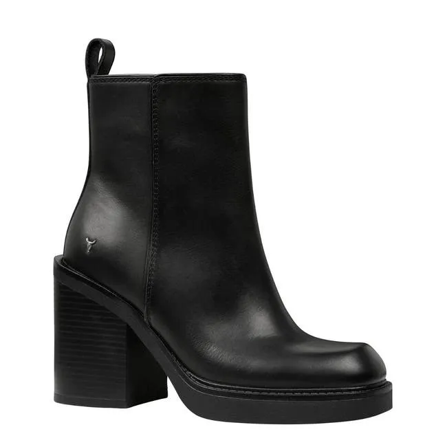 Women Dynamic Black Leather Boots Windsor Smith Platforms