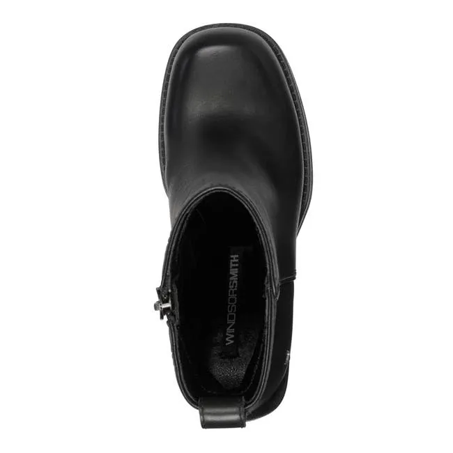 Women Dynamic Black Leather Boots Windsor Smith Platforms