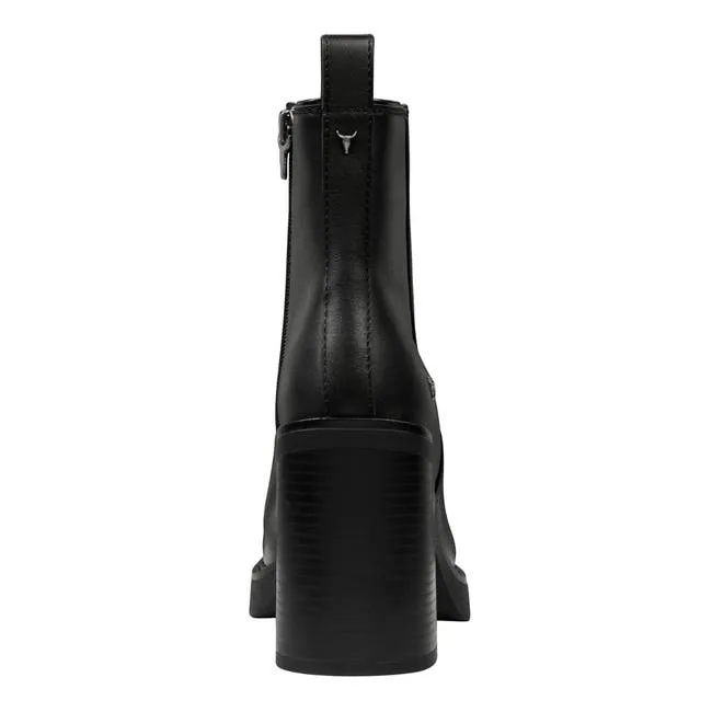 Women Dynamic Black Leather Boots Windsor Smith Platforms