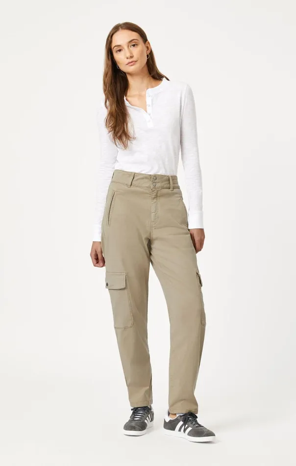 Women Elsie Cargo Pants In Chinchilla Luxe Twill Mavi Jeans Pants Women Elsie Cargo Pants In Chinchilla Luxe Twill Mavi Jeans Pants