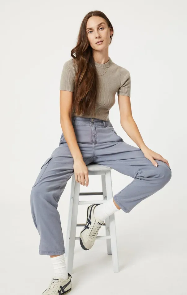 Women Elsie Cargo Pants In Flint Stone Luxe Twill Mavi Jeans Pants