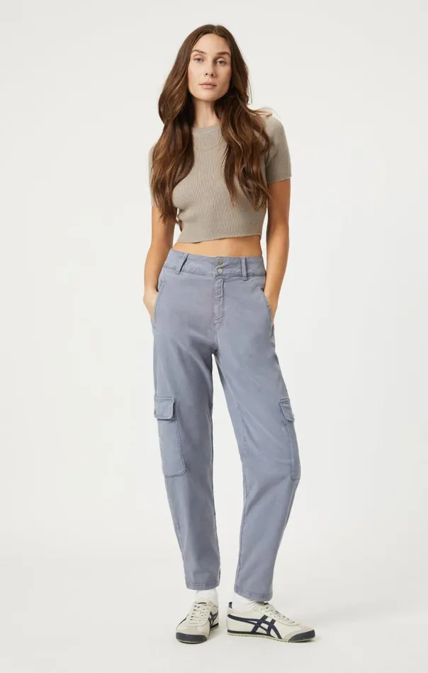 Women Elsie Cargo Pants In Flint Stone Luxe Twill Mavi Jeans Pants Women Elsie Cargo Pants In Flint Stone Luxe Twill Mavi Jeans Pants