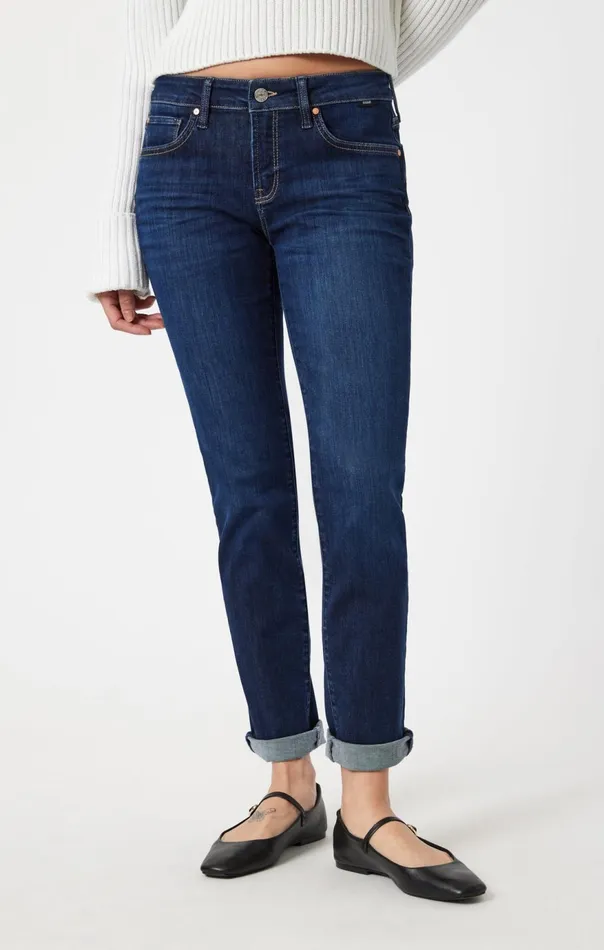 Women Emma Slim Boyfriend In Deep Flex Blue Mavi Jeans Denim Women Emma Slim Boyfriend In Deep Flex Blue Mavi Jeans Denim