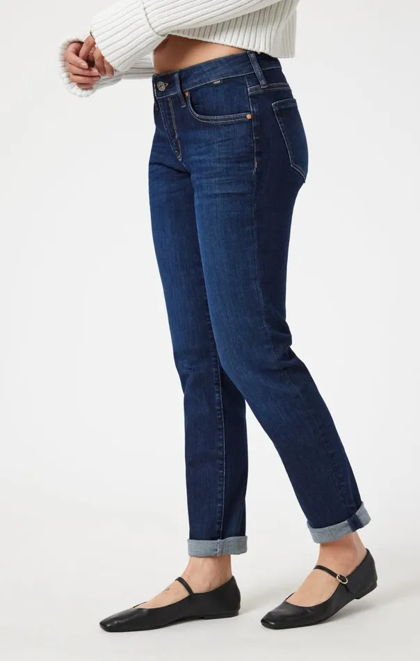 Women Emma Slim Boyfriend In Deep Flex Blue Mavi Jeans Denim Women Emma Slim Boyfriend In Deep Flex Blue Mavi Jeans Denim
