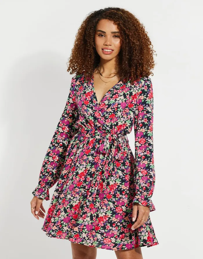 Women Floral Print Mini Wrap Dress Multi Threadbare Dresses Women Floral Print Mini Wrap Dress Multi Threadbare Dresses