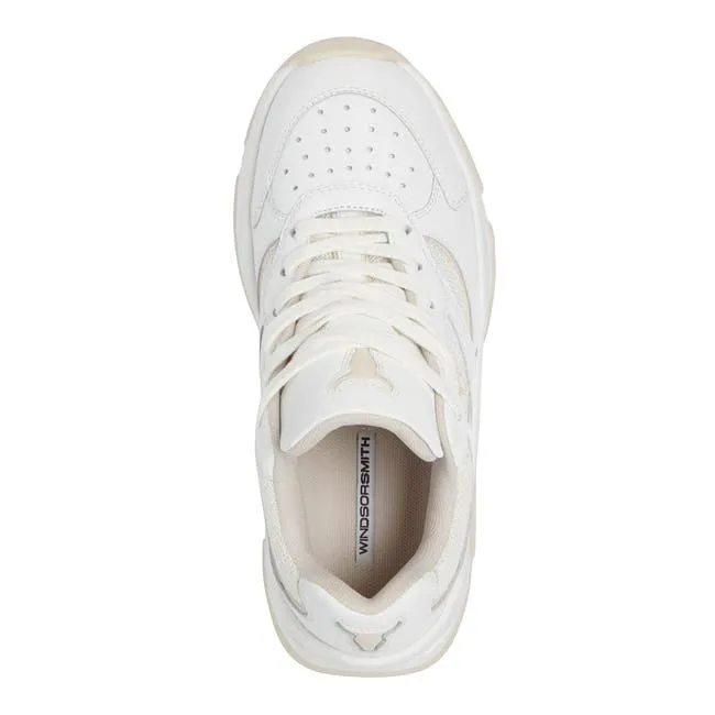 Women Ghosted White Blonde Sneakers Windsor Smith Platform Sneakers
